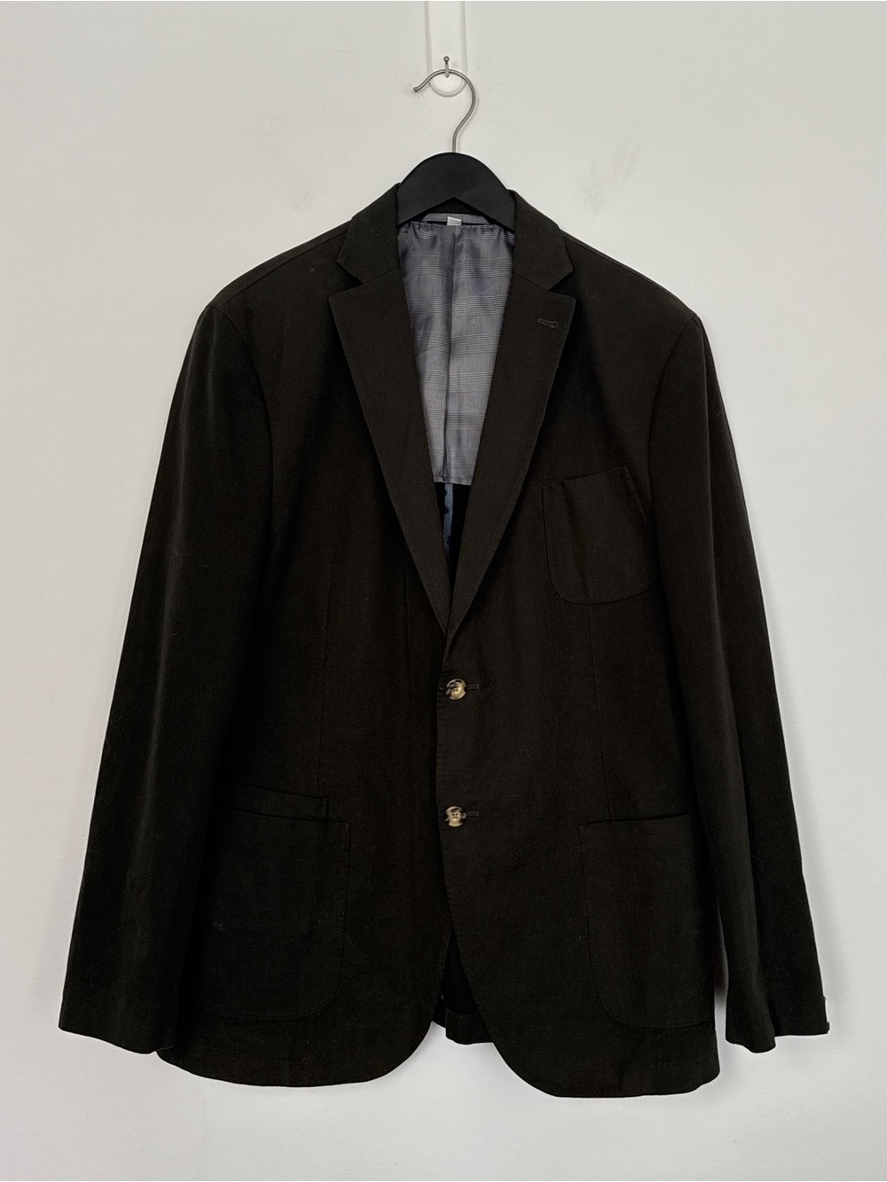 JKT New York - Dark Olive Green Sport Coat. 100% Cotton. Size: Men's 46L